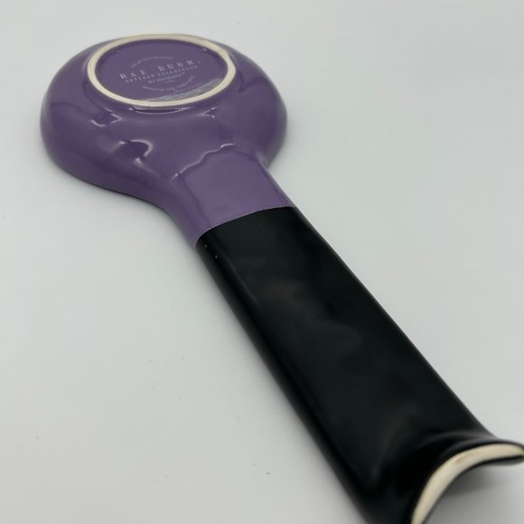 NEW Rae Dunn Halloween "BOO" Black and Purple Ceramic Spoon Rest - Picture 3 of 4